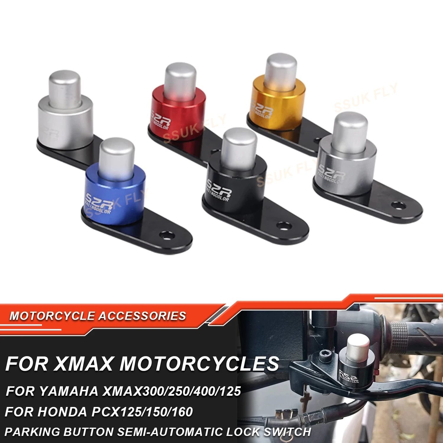 

Motorcycle Brake Lever Parking Button Semi-Automatic Lock Switch Accessories for XMAX300 400 250 NMAX125 155 PCX160 150 125