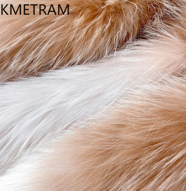 KMETRAM معاطف فرو الكلب الراكون الطبيعي 100% ملابس أنيقة متدرجة للنساء 2025 سترة شتوية قصيرة للنساء