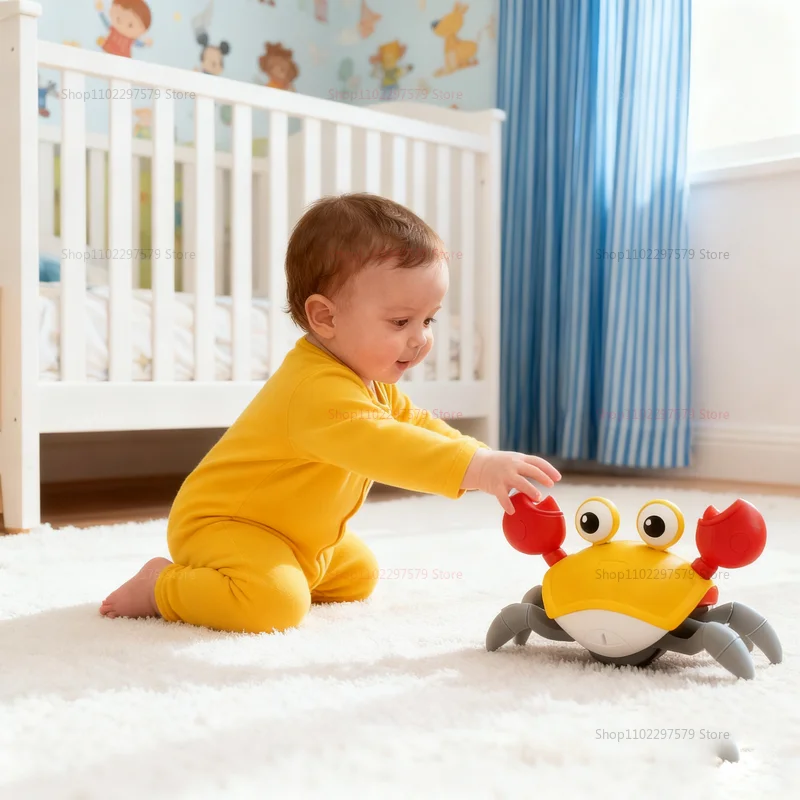 لعبة سرطان البحر الزحف التفاعلية للأطفال الصغار موسيقى الرقص التعلم الحسي هدايا الطفل التعليمية متعة الاستشعار ألعاب الحركة