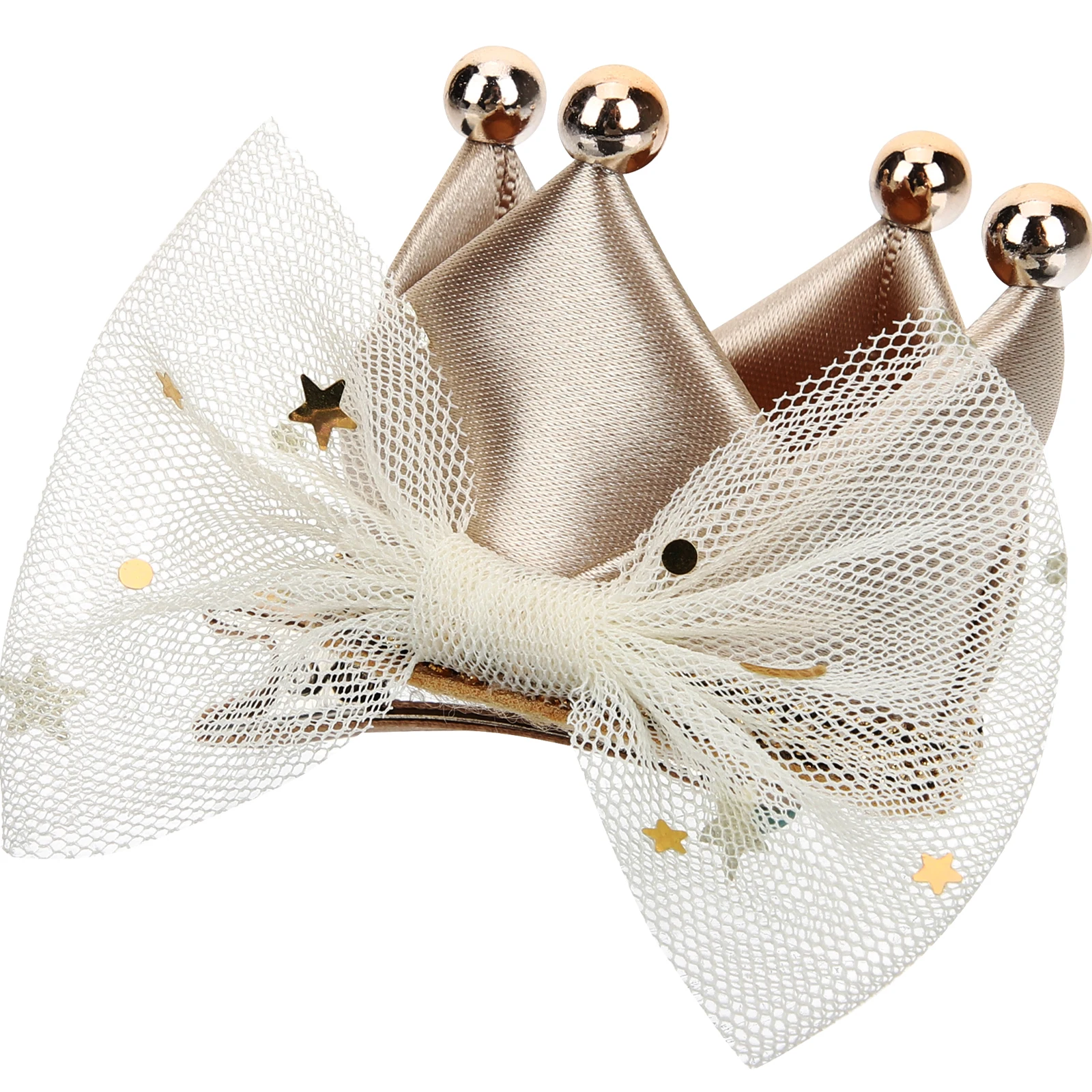 

Crown Hair Clip Kids Birthday Crown Headband Toddler Infant Girl Hair Accessories Mesh Bow Comfortable Charm Photoshoot Holiday