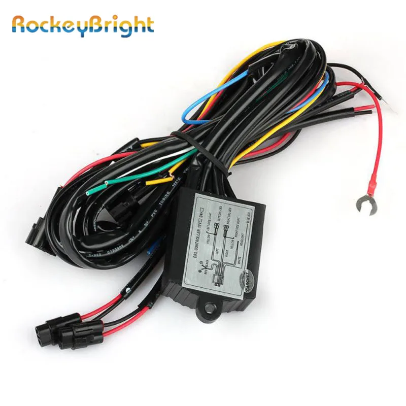 

Rockeybright 1-2 светодиодные дневные ходовые DRL реле противотуманных фар управления вкл. выкл. диммер автомобильные противотуманные фары контроллер индикатора водителя