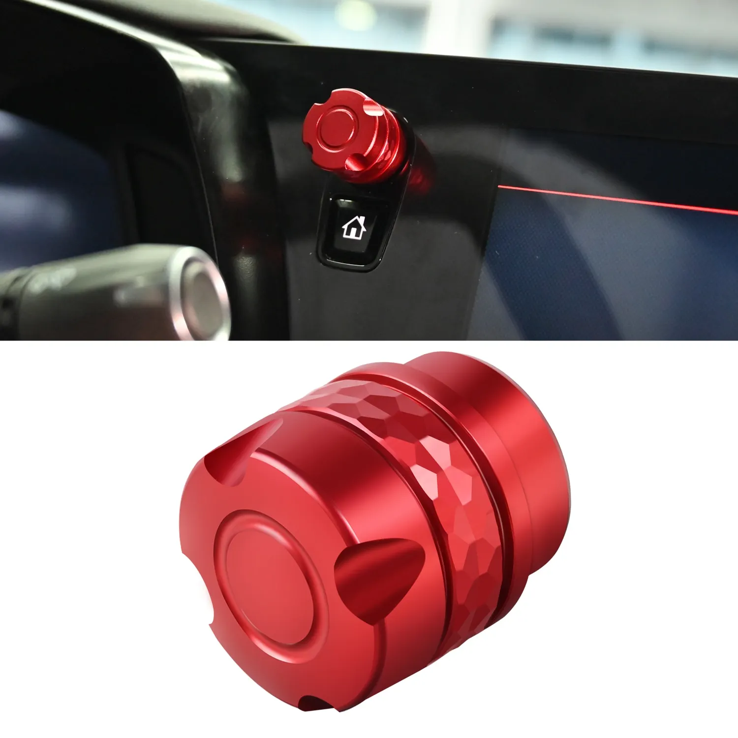 

Car Radio Volume Control Knob Red Black Silver For CHEVROLET Corvette Stingray Z06 E-Ray C8 Coupe 2020 2021 2022 2023 2025