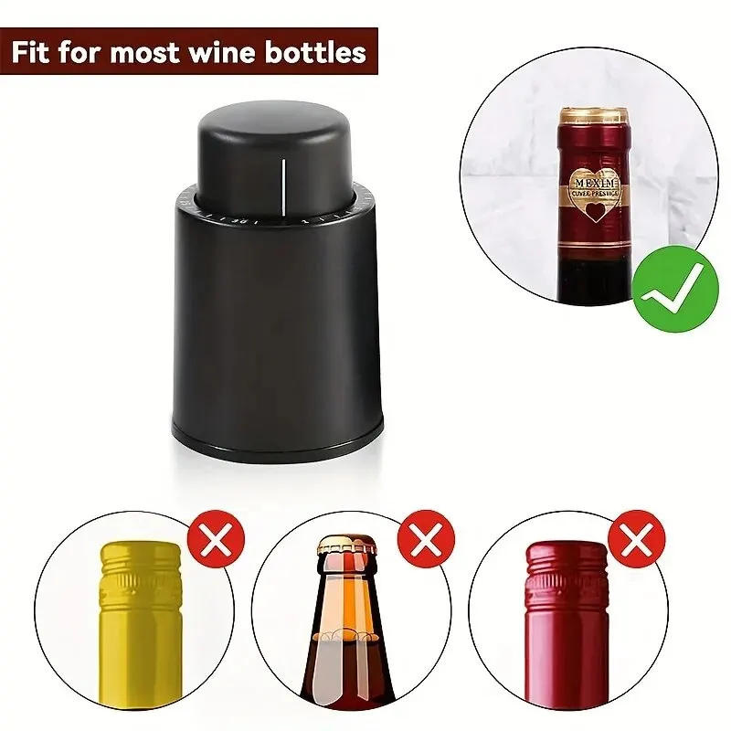 Vacuum Pump Wine Saver Cap Stopper Date Scale Record Retain Preserver For Wine Bottles Corkscrew Kitchen Automatic Keep Fresh