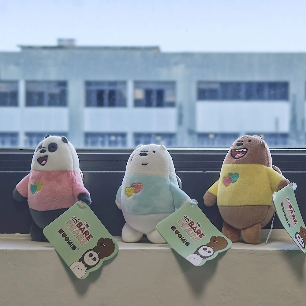 12 Cm We Blote Beren Anime Pluche Sleutelhanger Gekleed Panda Icebear Grizzly Sleutelhanger Tas Decoratie Voor Kinderen Kinderen Kerstcadeau