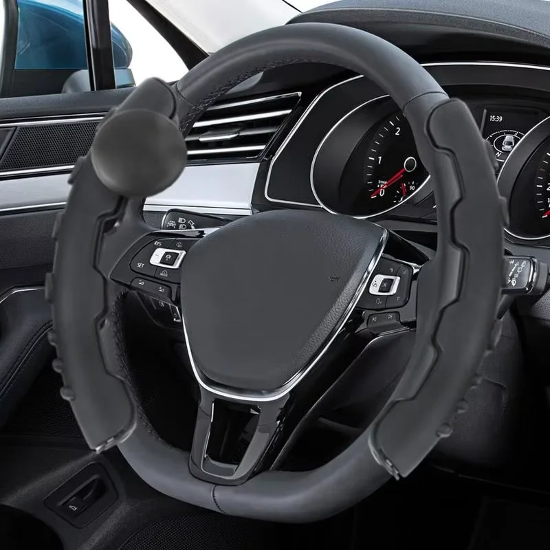 

2PCS Carbon Fibre Car Steering Wheel Grip Booster Ball Cover Non-Slip Car Steering Wheel Cover Protection Universal