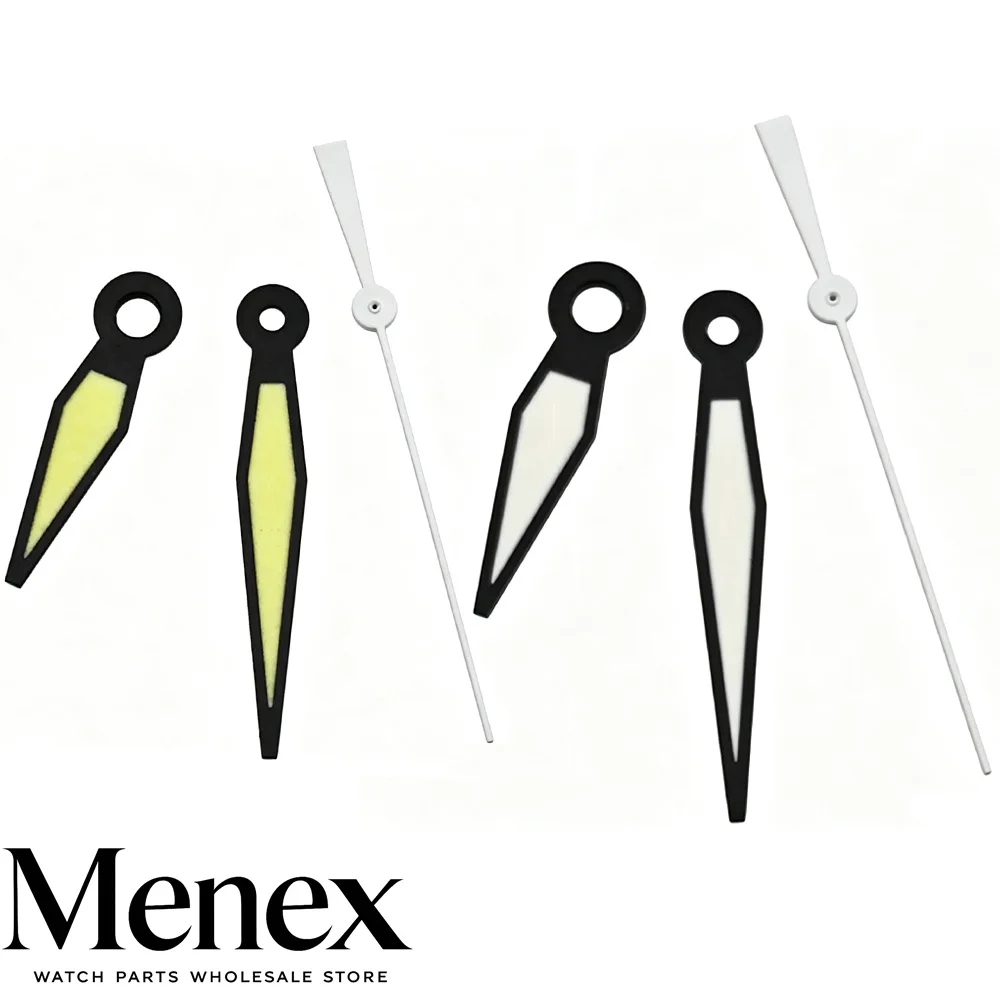 Menex NH35 Black Watch Hands 10mmX15mmX15mm Green Luminous Fit NH35 NH36 NH38 Miyota 8215 Movement Watch Accessories Parts