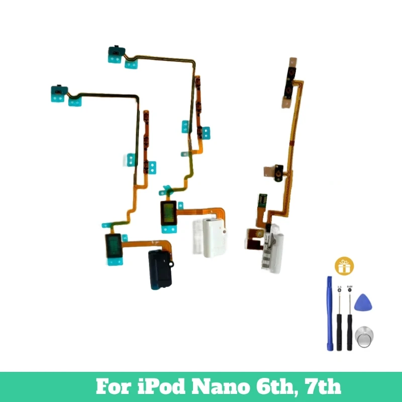 

Power Volume Audio Jack Flex Cable For iPod Nano6 Nano7 Switch On Off Button Flex Cable Repair Parts