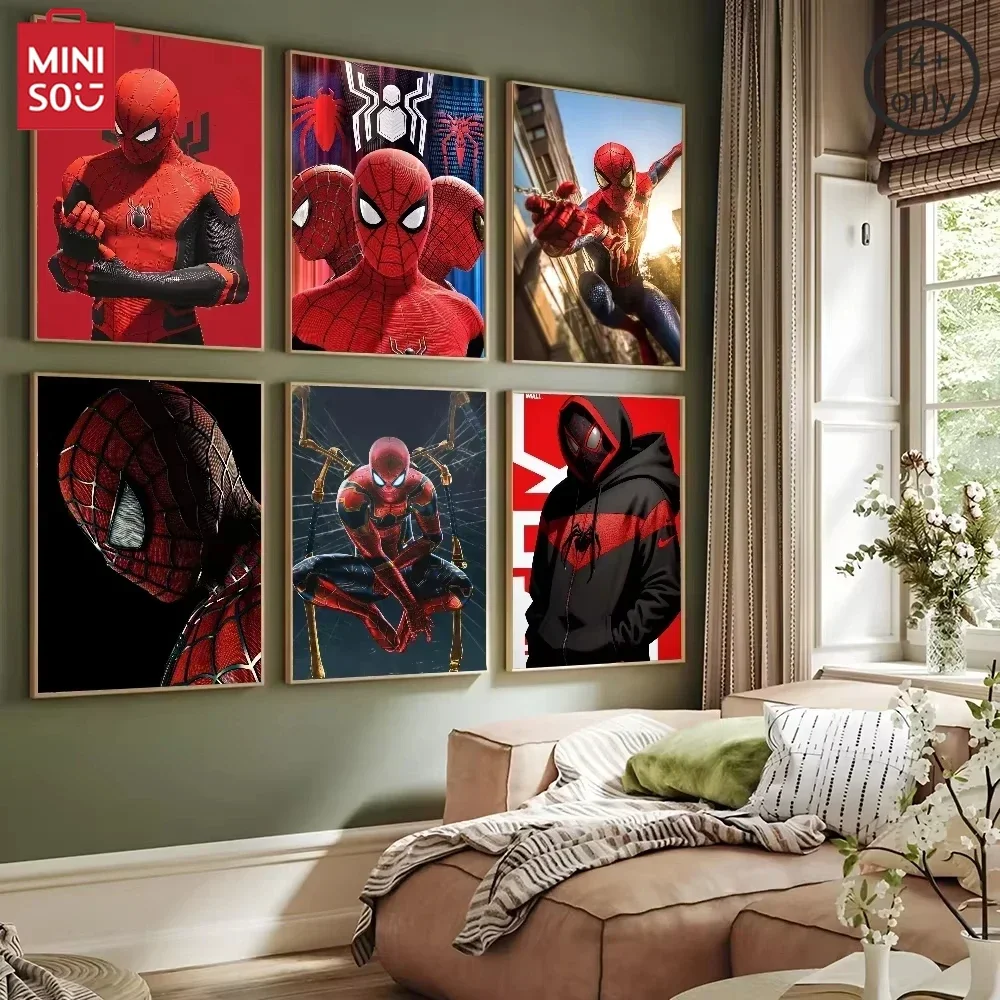 Pósteres artísticos de pared de SpiderMan de Marvel, superhéroe de Los Vengadores, decoración del hogar, pintura en lienzo, imagen impresa, obra de arte, impresión Mural, regalo G