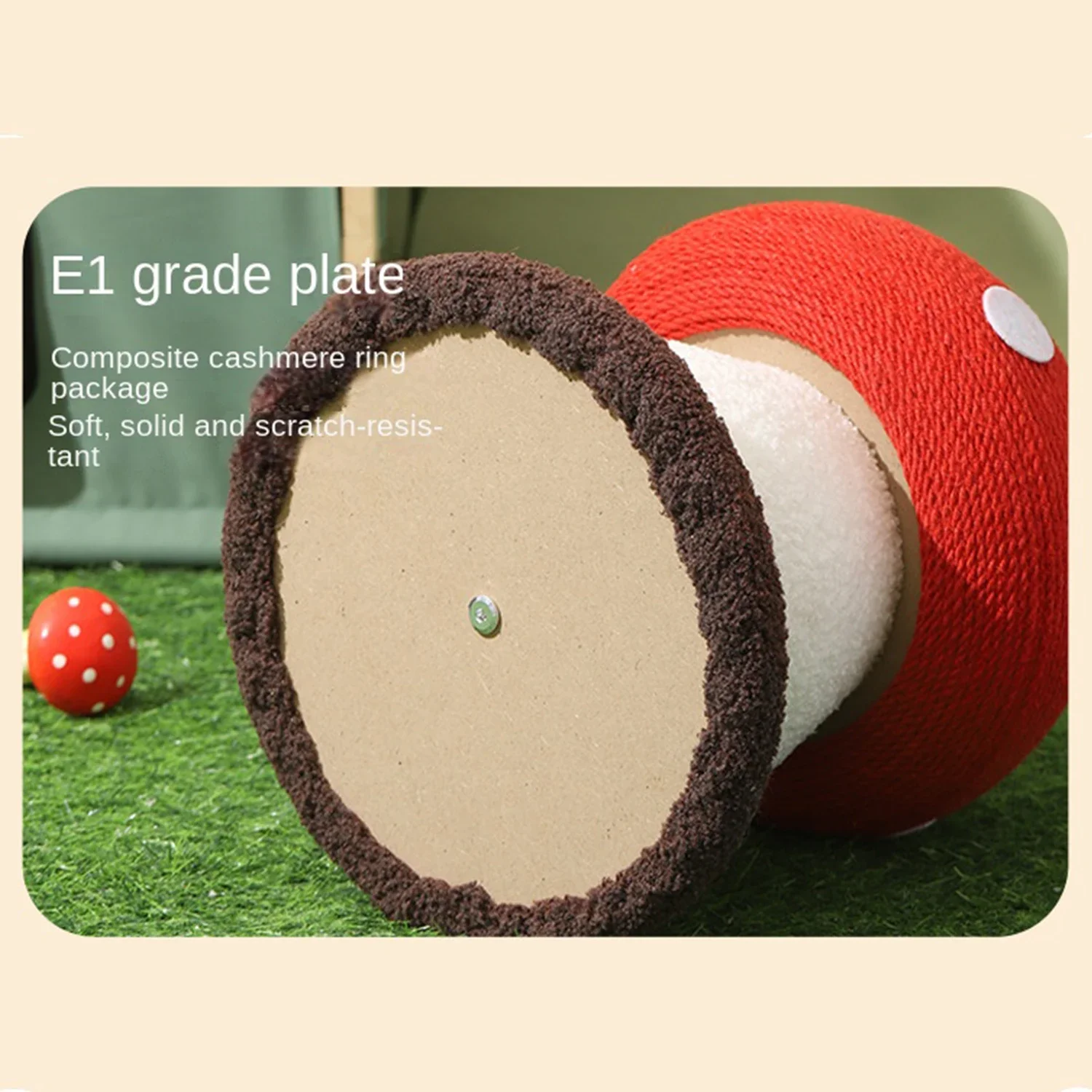 Cat Scratching Board Wear-resistant Cat Scratching Rod Sisal Vertical Kitten Climbing Frame Red Umbrella Mushroom Cat Toys Cats