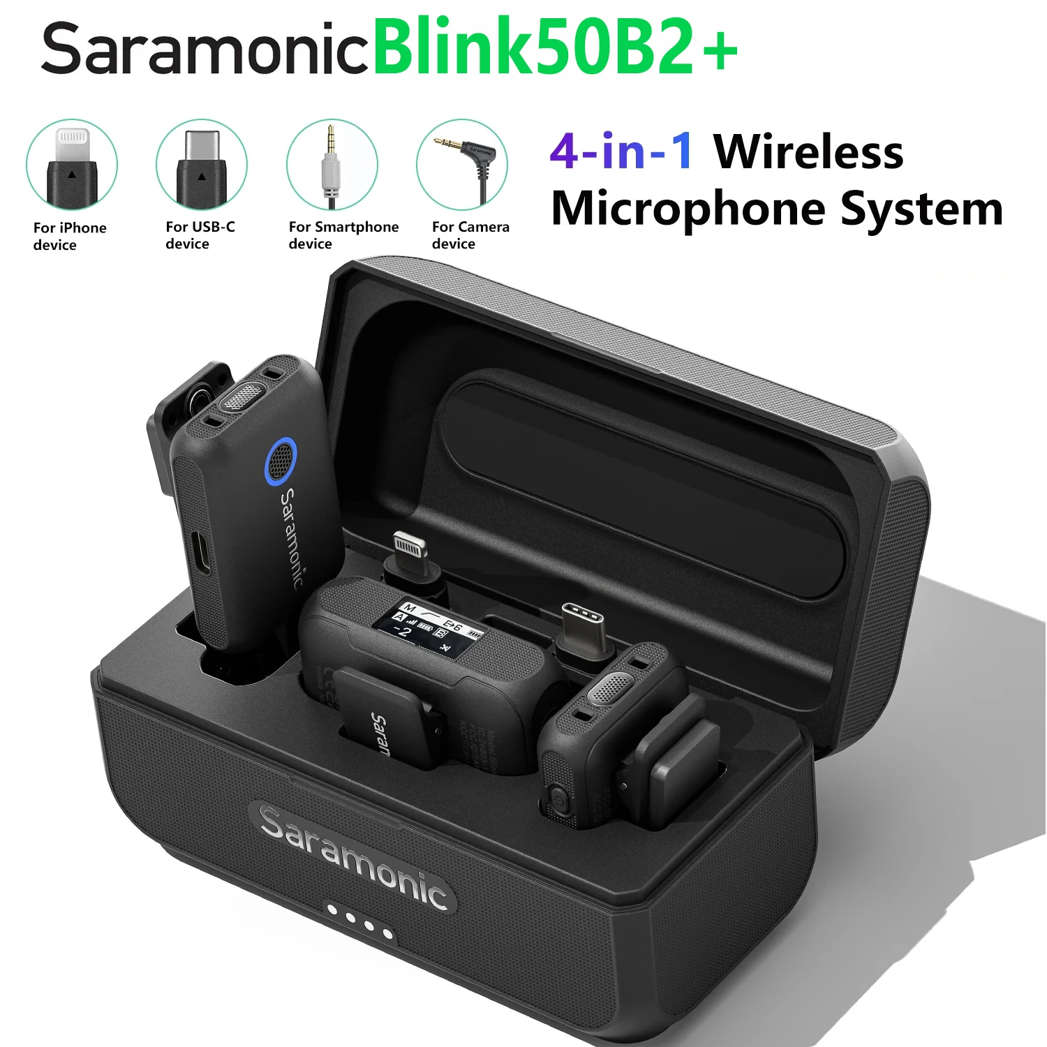 

Saramonic Blink500B2+ Wireless Lavalier Lapel Microphone for iPhone Android DSLR Cameras USB-C Live Streaming Youtube Recording