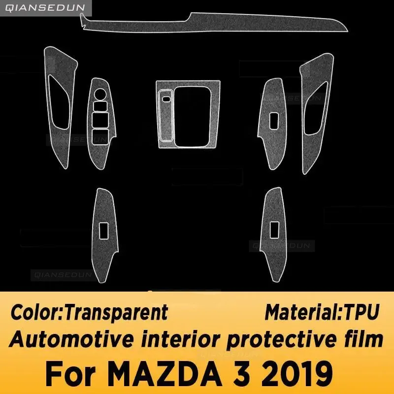 Per Mazda 3 2019-2023 Car Interior Film cruscotto piano board Shift center console pellicola PPF TPU trasparente antigraffio