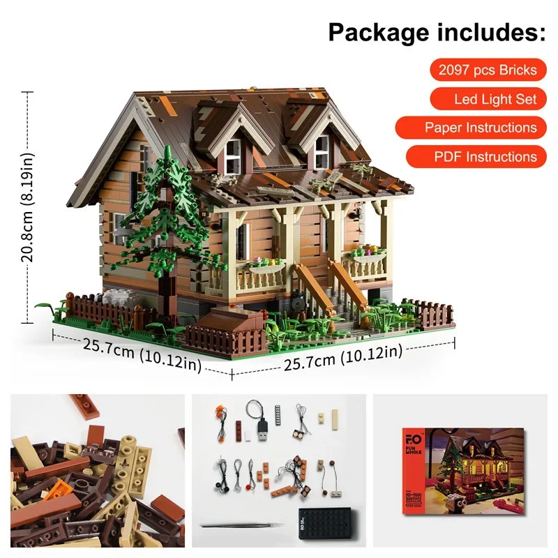 

Совместим с LEGO Forest House FH9001, строительное освещение, игрушечный внедорожник Jungle, мир стимпанк