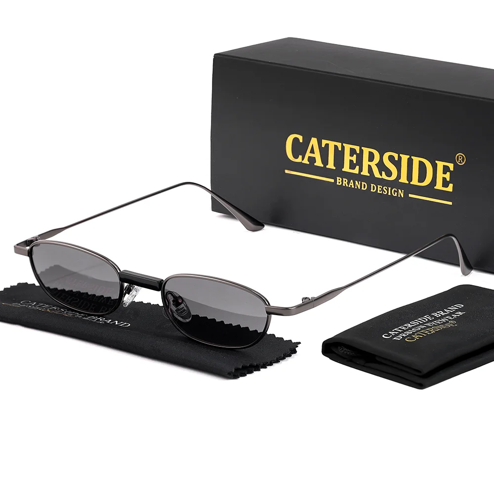 CATERSIDE Herren Hip-Hop-Sonnenbrille, Premium-Metall, kleiner Rahmen, Damen-Reise-, Business-, Party-, Urlaubsgeschenk, Dekorative Brille, UV400 – Detail 19