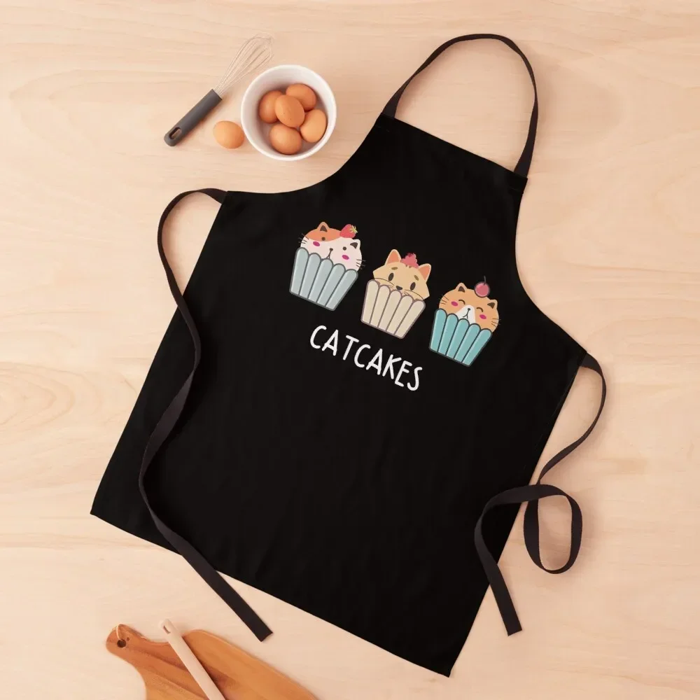 Catcakes Funny Cute Cat Muffins Kawaii Cupcakes Apron Things For Kitchen Kitchen Handle For Women manicurist Apron