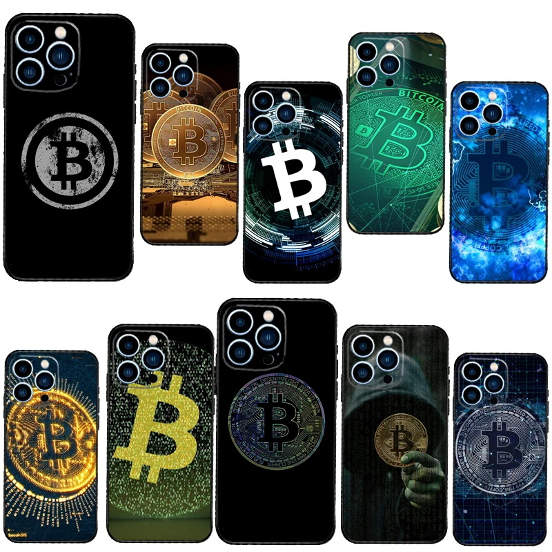 Bitcoins Coin Cases For iPhone 12 13 Pro X XS XR Plus 11 14 15 16 Pro Max Funda Coque Capa Full Cover