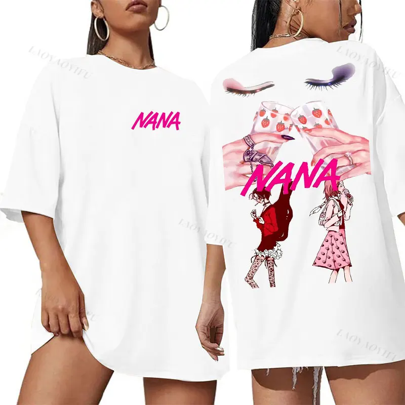 Koszulka Anime BlackStones Nana Nowa Moda Bestseller Bawełniana Koszulka z Nadrukiem Dwustronnym Vintage Graficzne Koszulki Harajuku Streetwear Top