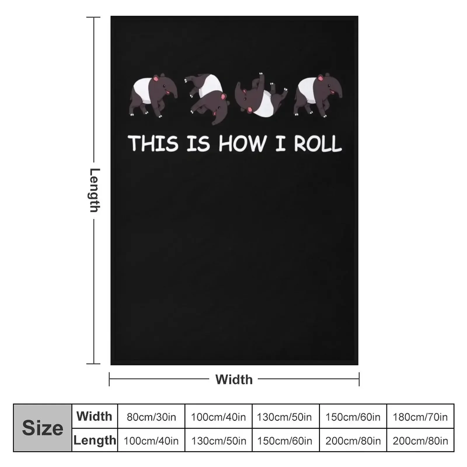This Is How I Roll Funny Tapir Shirt Women Men Tapir Throw Blanket couch cozy soft plush fuzzy picnic outdoor blanket