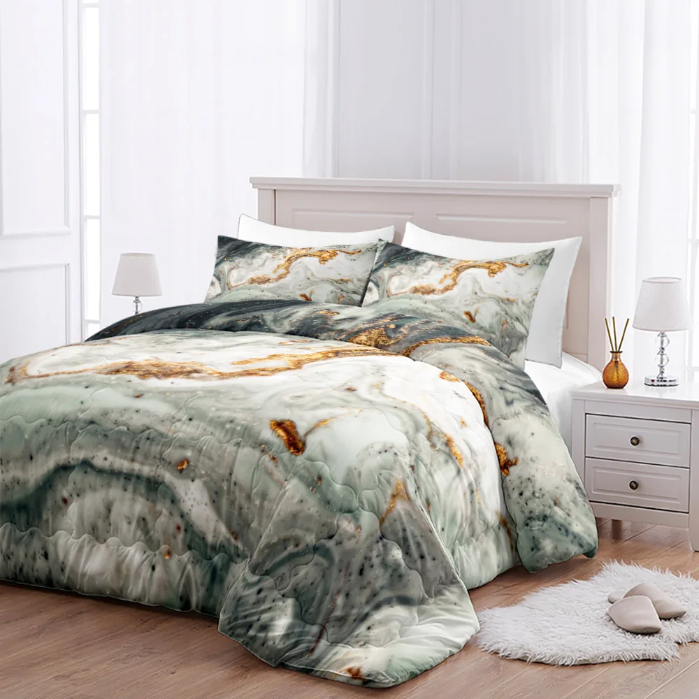 Marble Stone Texture 3D Comforter Set  Full Twin Size Bedspread Pillow Cases Duvet Set