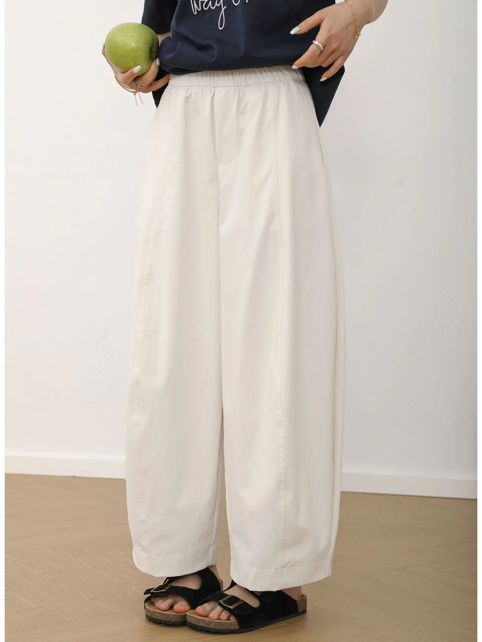 

Slimming Effect Loose Balloon Pants Spring Summer New Style Three Wood Society Lazy Feeling Hip Covering Casual Pants