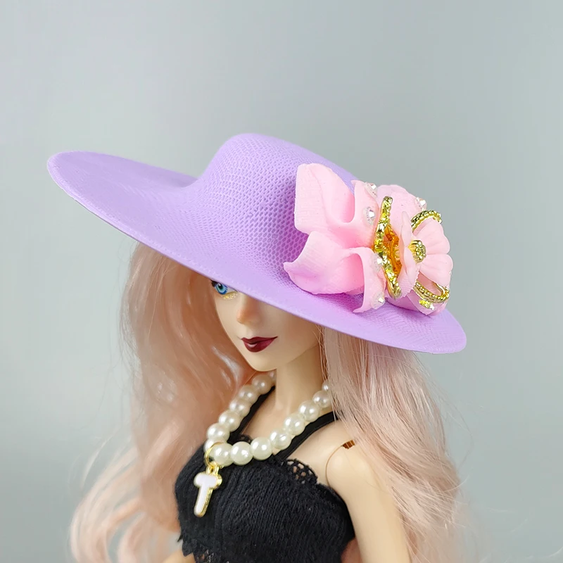 Plastic Hat Helmet 1/6 Miniature Doll Accessories Headwear Big Beach Hats for 11.5" Girl Doll 1:6 BJD Kids Toys view 6