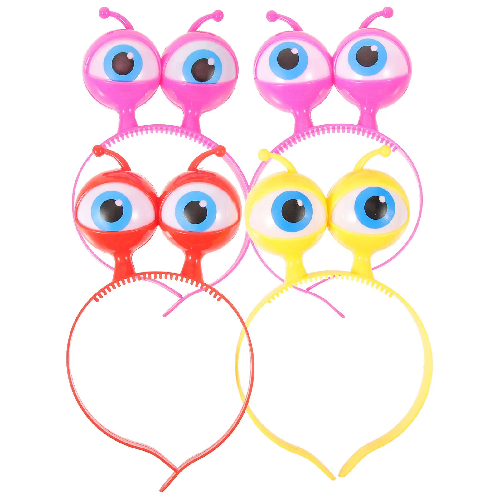 

4Pcs Flashing Headband for Kids Cartoon Big Eyes Hair Hoop Plastic Glow Hair Band Party Costume Christmas Prom Festival Use