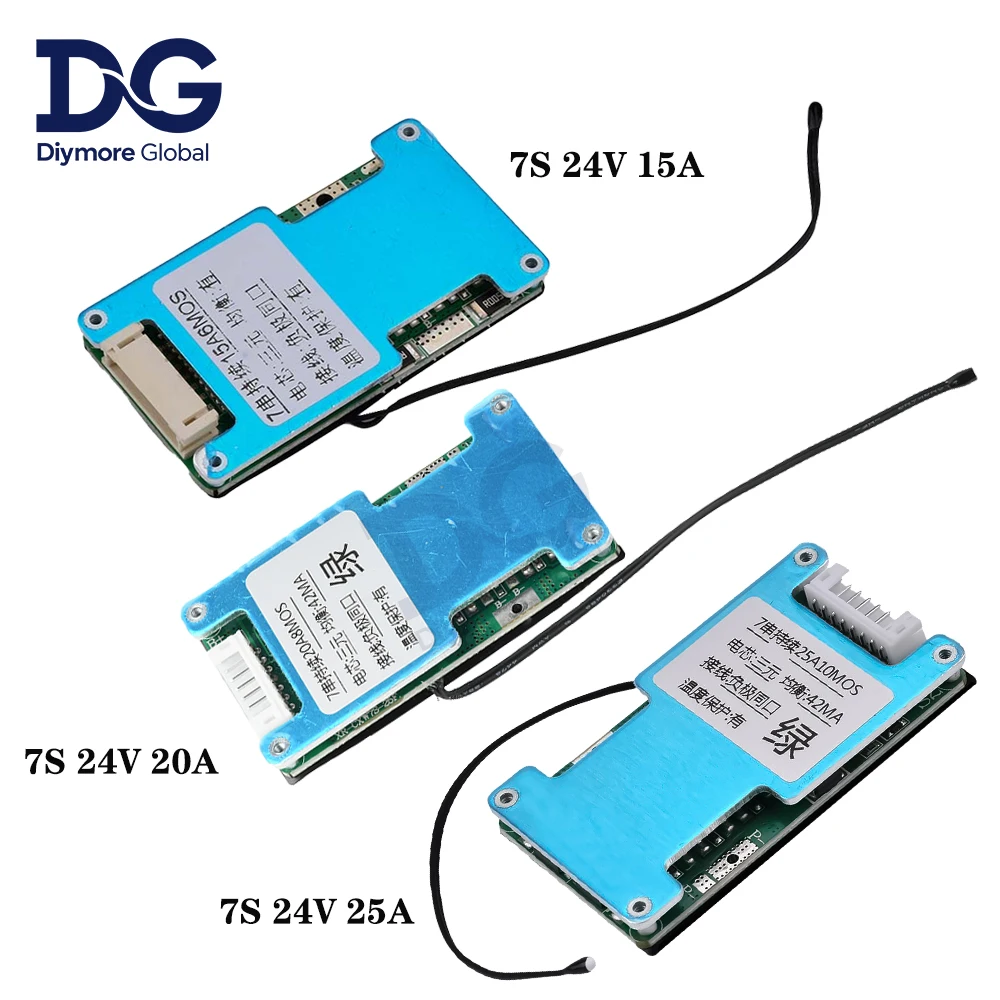 7S 24V 15A/20A/25A Lithium Battery Protection Board  Same Port with Equalization Temperature Protection Board BMS