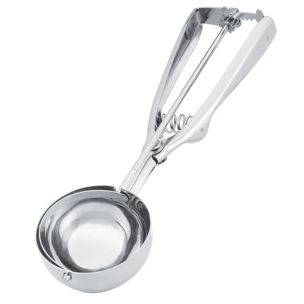 Rustless Steel Ice Cream Scoop Built-in Spring Thickened Solid Scoop Watermelon Spoon Multi Functional Round Scoop Head