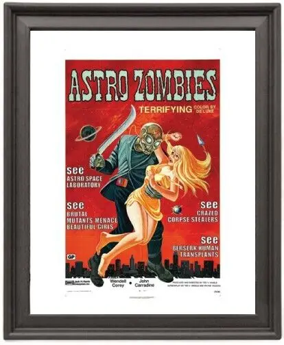 

Framed Poster Astro - zombies 1 - Red Background Poster Photo Paper Print Picture Frame 16x12 inch