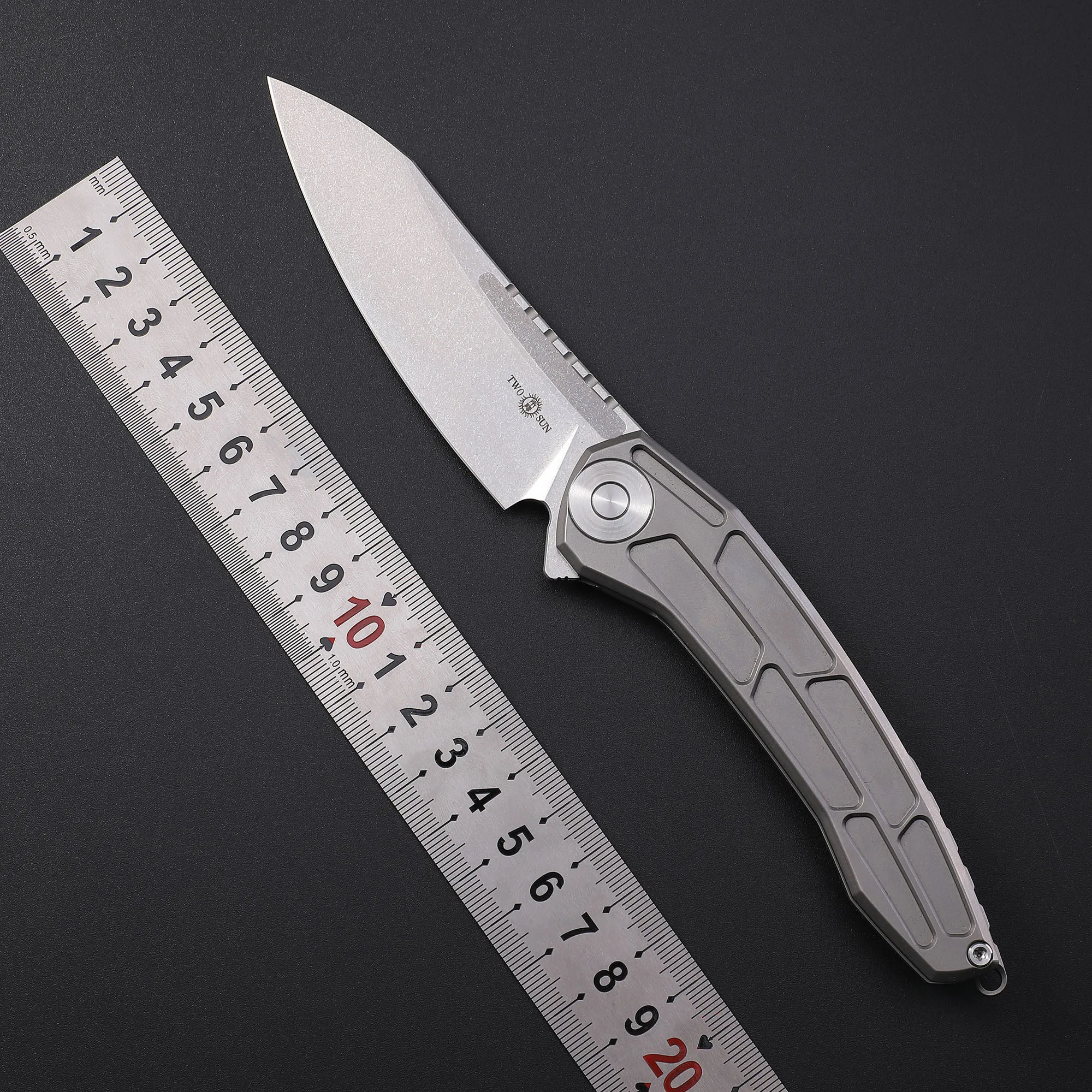 TWOSUN TS45 Folding Knife D2 M390 Steel Knife edc Gear for Men Titanium Handle Ball Bearing Outdoor Hunting Camping  Pocket Tool