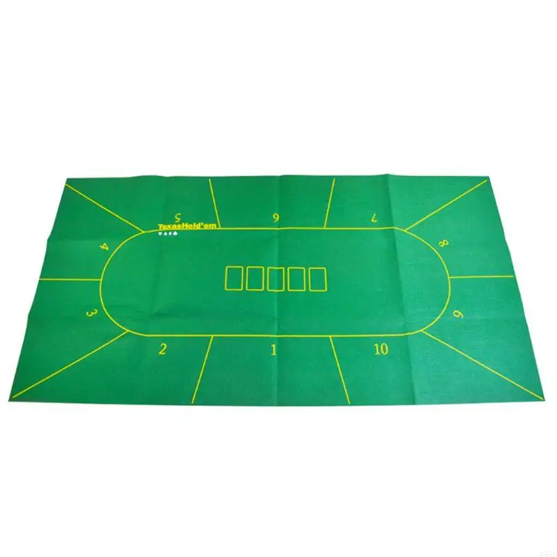 

F68F 70x35In Professional Mat, 10 Player Portable Flannel Hold Table Top Layout to Play Card Games