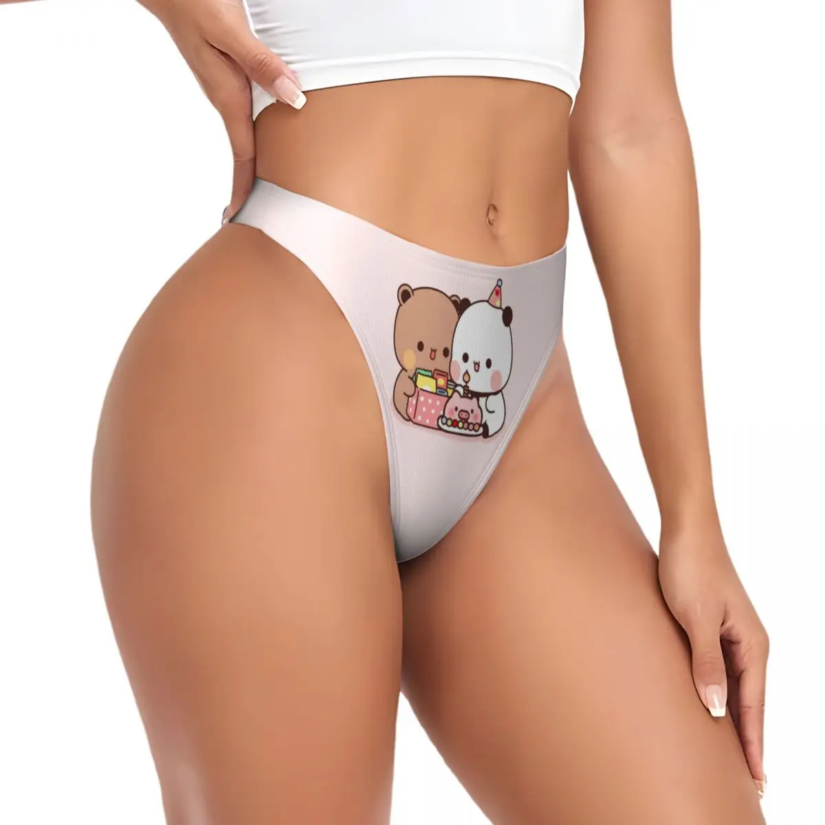 Custom Happy Birthday G-string Panties Womens Comfort Bubu And Dudu Thongs Underwear