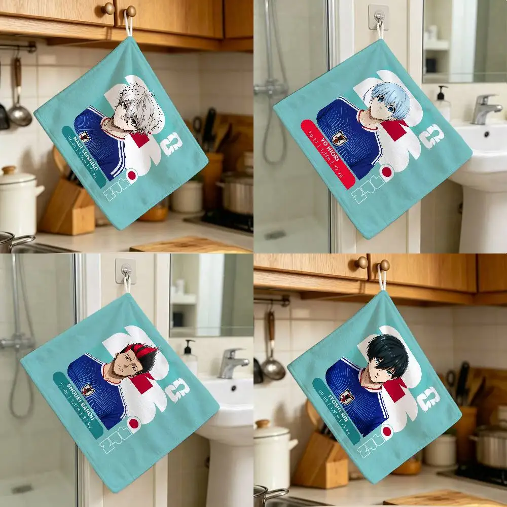 Hot Japanese Anime Polyester Hanging BLUE Kitchen Hand Towel Durable Wear Resistant LOCK Versatile Use Throughout Home