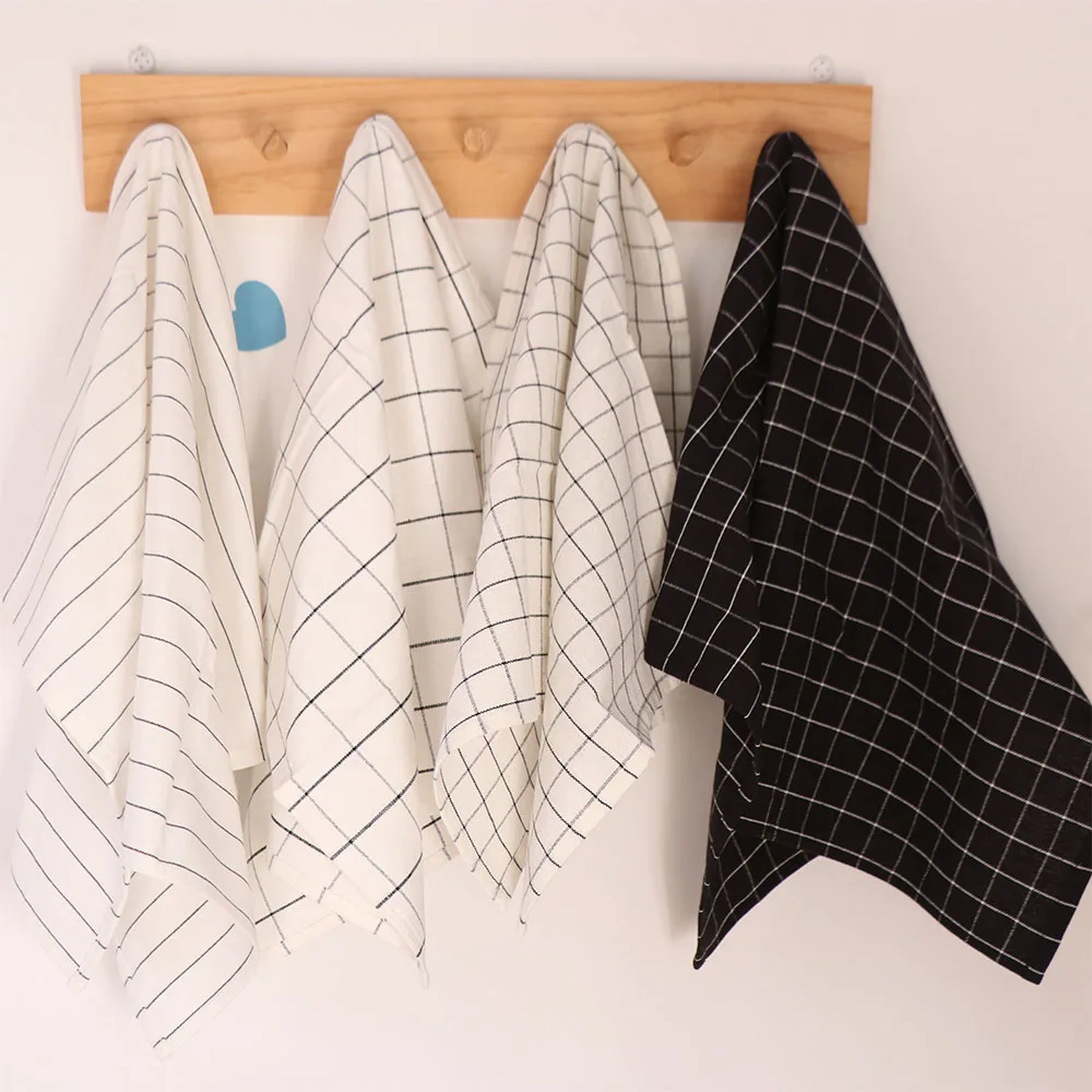 Home Decor 40x60cm Kitchen Towel Printed Durable Dish Cleaning Cloth Soft White Table Napkin Kitchen