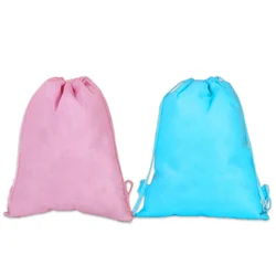 1 pz/lotto Blu Rosa Tema Mochila Tessuti Non tessuti Coulisse Festa di Compleanno Per Bambini Ragazzi Ragazze Bomboniere Regali Borse Decorare Zaino