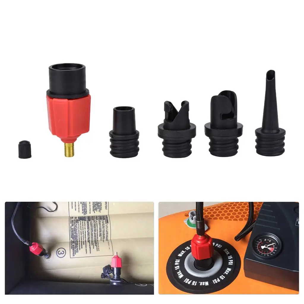 Inflated Toys and Boats Pump Head Connector Set Four Nozzle Adapters for Inflatable Kayak Canoe Air Valve