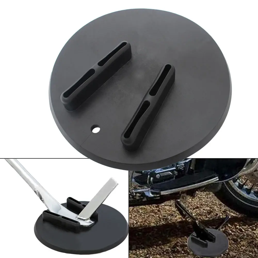 Motorcycle Side Kickstand Jiffy Stand Coaster Pad Puck For Harley Touring Dyna Sportster Moto Accessory Sidestand Kickstand Kit