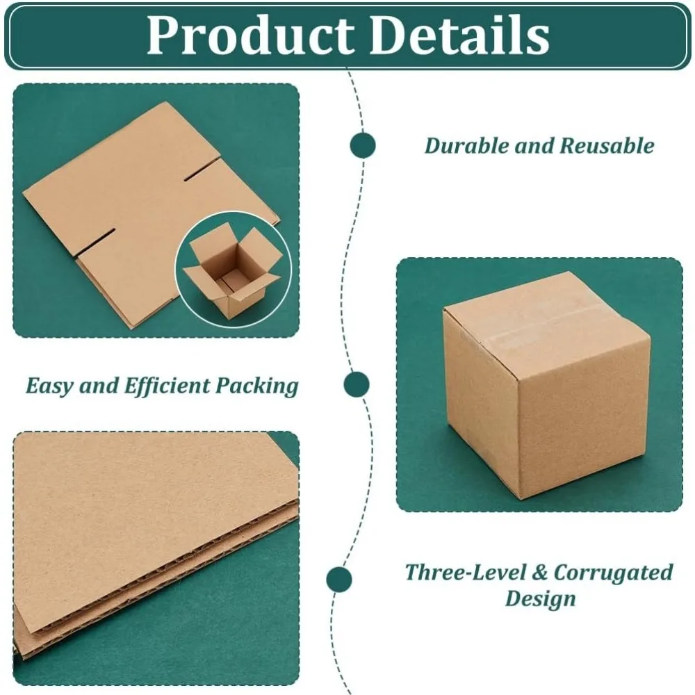 12pcs Shipping Boxes Small Business Packaging Supplies Brown Corrugated Cardboard Boxes Mailing Boxes for Packing