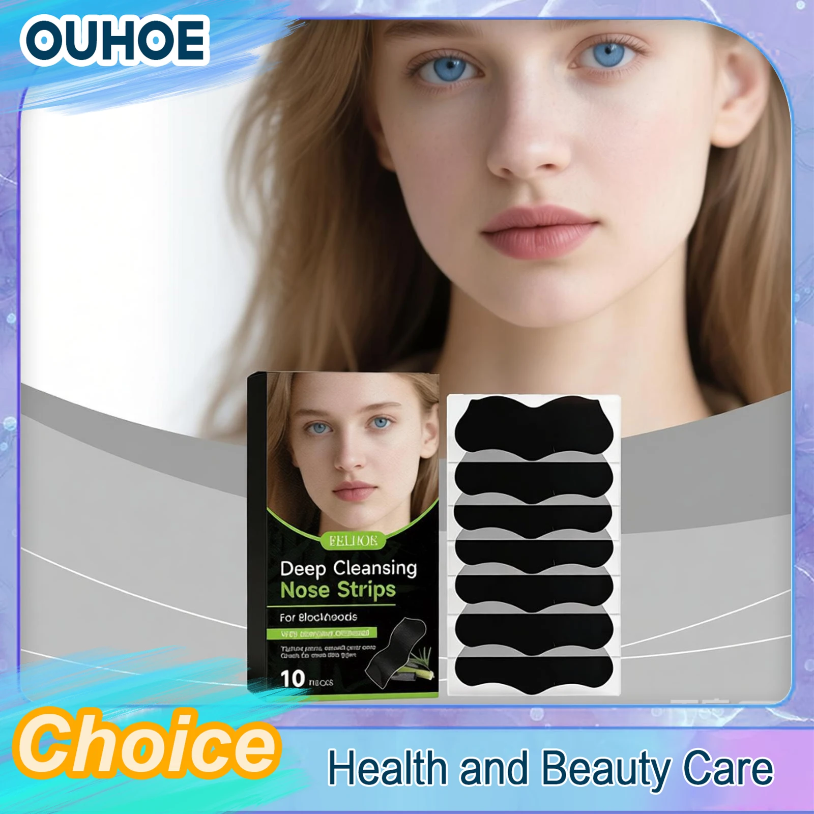 EELHOE Blackhead Nose Strips Cleansing Shrink Pore Exfoliating Oil Control Smoothing Remove Nasal Black Head Stickers Mask Patch