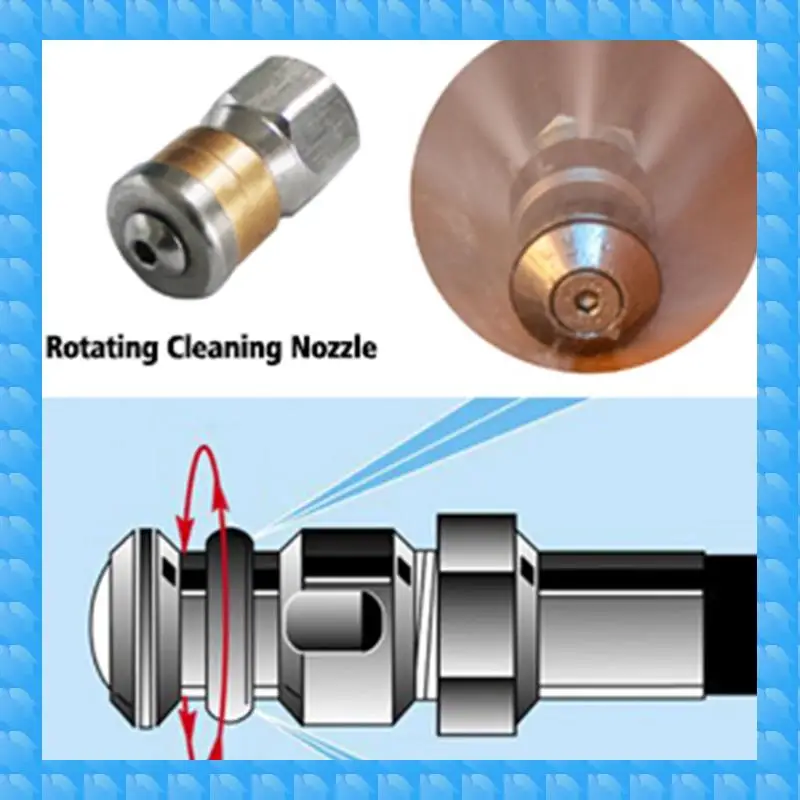 ETRT 2X Sewer Jetter Hose Nozzle,High Pressure Washer Hose Nozzle,1 Button Nose Nozzle & 1 Rotating Nozzle,1/4 Inch Pack Of 2