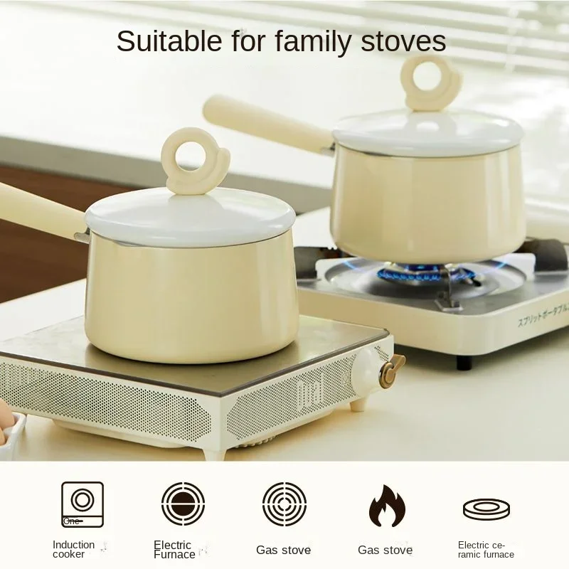 

Ceramic Small Milk Pot Baby Special Auxiliary Food Pot Baby Decoction Soup Pot Cooking Noodle Pot Induction Cooker Gas Stove