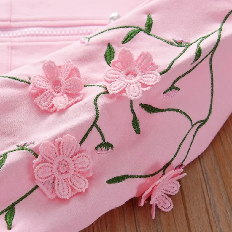 Girls' set fashionable sportswear children's clothing baby spring and autumn outerwear two-piece set