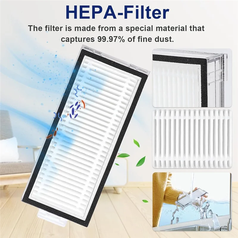 AT28-Kit de accesorios para Roborock Q7 Max + piezas de repuesto de Robot aspirador bolsas de fregona con filtro de Cepillo Lateral principal