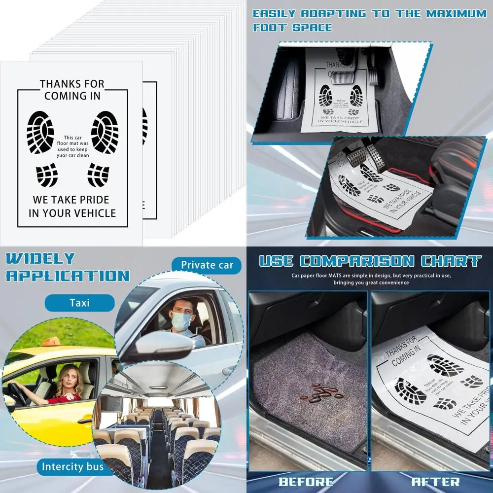 

Riakrum 500 Pcs Disposable Car Floor Mat Floor Car Mat Vehicles Motive Cover Protector Temporary Rug 16 x 20 Inch (PE)