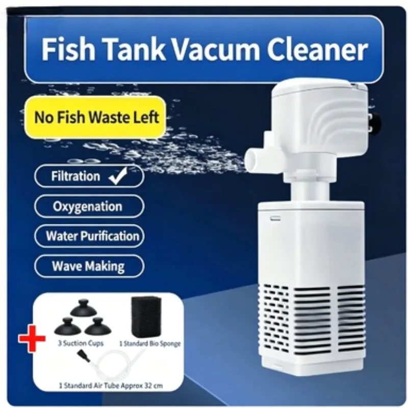 ZONGYAN 3 In 1 Aquarium Internal Filter Fish Tank Oxygenator Small Water Purifier Pump For Clean Water Circulation Fish Care