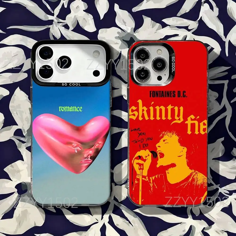 

Fontaines DC Romance Phone Case For iPhone 17,16,15,14,13,12,X,8,Pro,Max,Plus,SE4,Air,Mini Black Matte Durable Hard