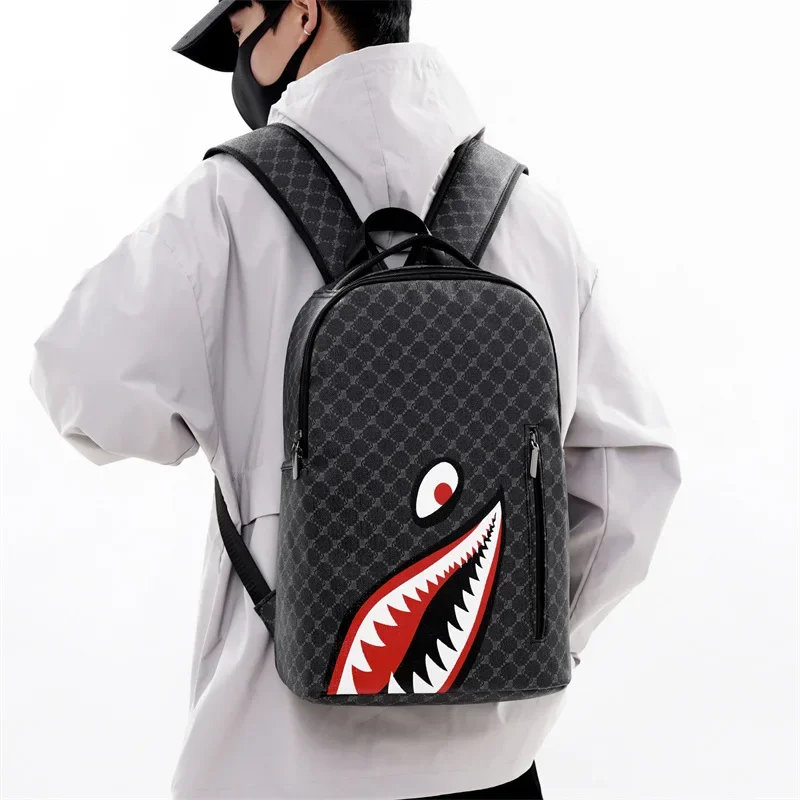 Men's Backpack Bag 15-inch Plaid High School College Laptop Rucksack