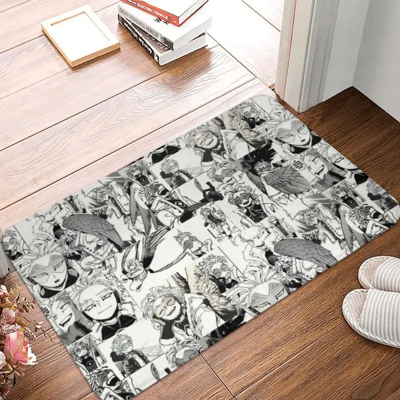 My Hero Academia Hawks Collage Front Door Mat Anti-Slip  Japanese Anime Manga MHA Doormat Kitchen Bedroom Entrance Rug Carpet