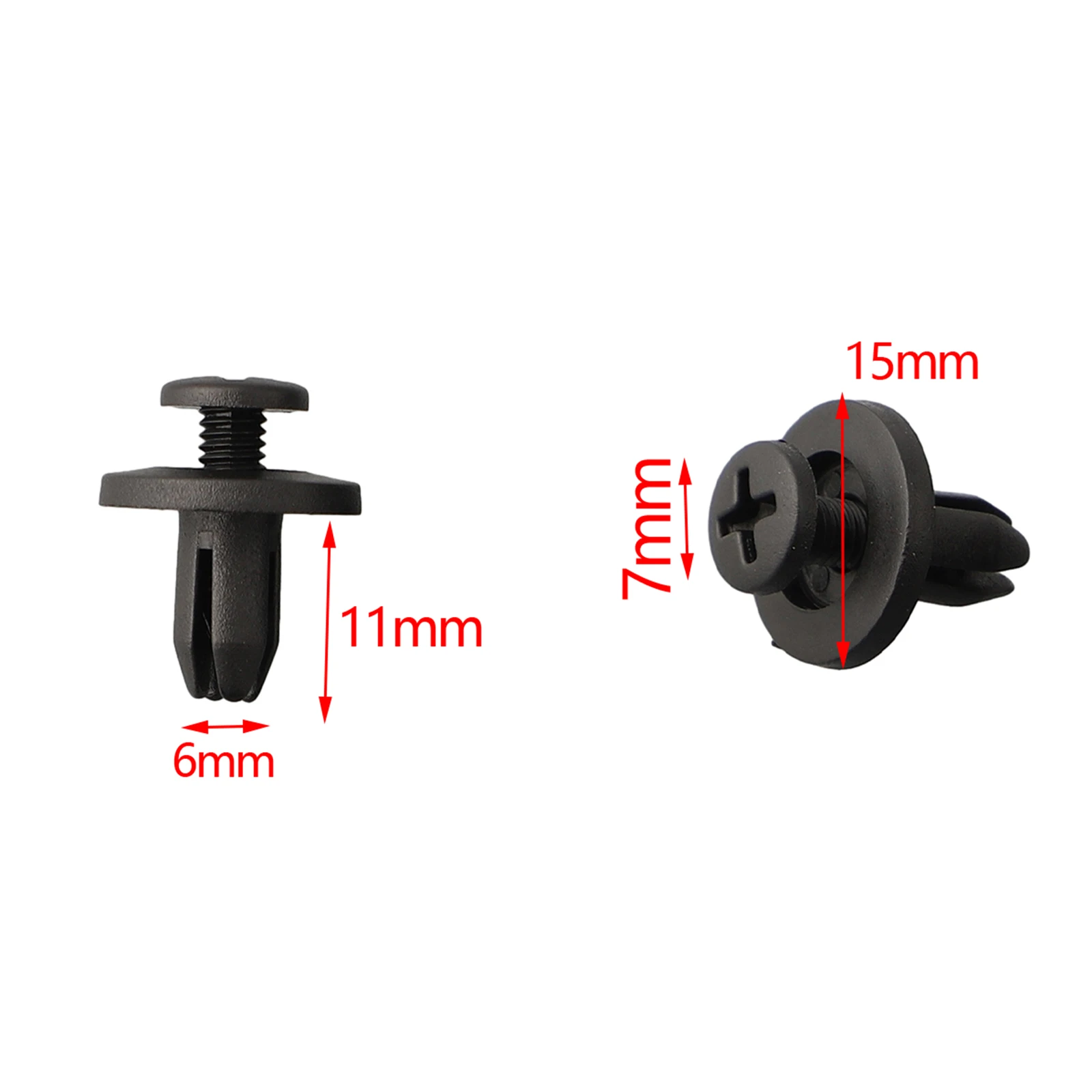 

Car Truck Bumper Fender Rivet Fastener Clips, 6mm Hole, Black, Fit 6mm Diameter Hole, Suitable for Side Skirts