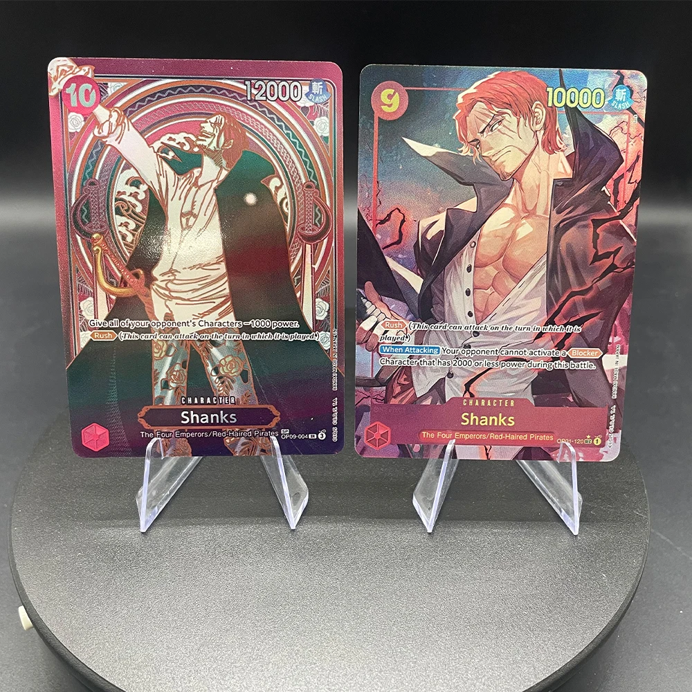 

Коллекционная карта Anime Proxy OPCG Shanks OP09-004 SP Silver Carrying On His Will Foil, английская версия OP01-120 SEC, фольгированная карта, подарок для детей