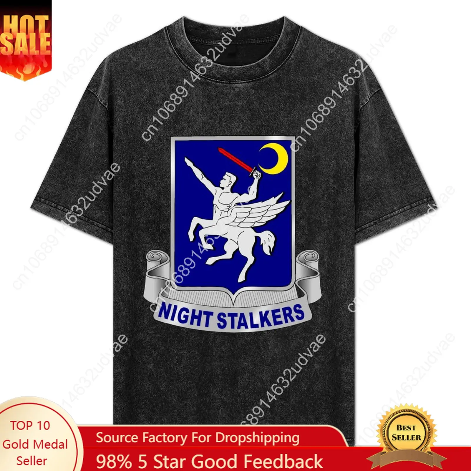 

160th SOAR Nightstalkers Patch DUI Retro T shirts mans womans Vintage Tshirt cotton Short T-shirt Custom tops clothes tshirt